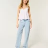 Low-Rise Light Wash Loose Jeans