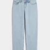 Low-Rise Light Wash Loose Jeans