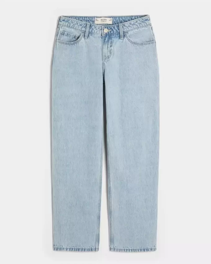 Low-Rise Light Wash Loose Jeans