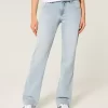 Low-Rise Light Wash Relaxed Straight Jeans