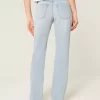 Low-Rise Light Wash Relaxed Straight Jeans