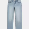 Low-Rise Light Wash Relaxed Straight Jeans