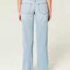 Low-Rise Light Wash Ripped Loose Jeans