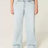 Low-Rise Light Wash Star Embroidery Baggy Jeans