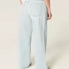 Low-Rise Light Wash Star Embroidery Baggy Jeans