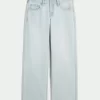 Low-Rise Light Wash Star Embroidery Baggy Jeans