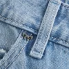 Low-Rise Light Wash Studded Bows Baggy Jeans