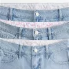 Low-Rise Medium Wash Baggy Denim Shorts 5″