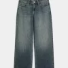 Low-Rise Medium Wash Baggy Jeans