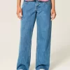Low-Rise Medium Wash Baggy Jeans