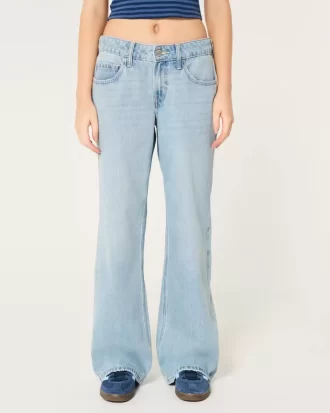 Low-Rise Medium Wash Baggy Jeans