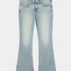 Low-Rise Medium Wash Embroidered Butterfly Bootcut Jeans