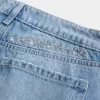 Low-Rise Medium Wash Floral Embroidery Baggy Jeans