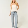 Low-Rise Medium Wash Loose Jeans