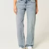 Low-Rise Medium Wash Loose Jeans
