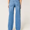 Low-Rise Medium Wash Loose Jeans