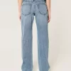 Low-Rise Medium Wash Loose Jeans