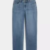 Low-Rise Medium Wash Loose Jeans