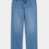 Low-Rise Medium Wash Loose Jeans
