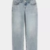 Low-Rise Medium Wash Loose Jeans