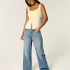 Low-Rise Medium Wash Los Angeles Graphic Baggy Jeans