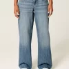 Low-Rise Medium Wash Los Angeles Graphic Baggy Jeans