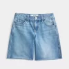 Low-Rise Medium Wash Number Graphic Baggy Jort