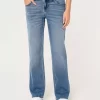 Low-Rise Medium Wash Relaxed Straight Jeans