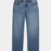 Low-Rise Medium Wash Relaxed Straight Jeans