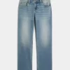 Low-Rise Medium Wash Relaxed Straight Jeans