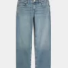 Low-Rise Medium Wash Relaxed Straight Jeans