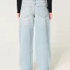 Low-Rise Medium Wash Tapered Baggy Jeans