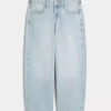 Low-Rise Medium Wash Tapered Baggy Jeans