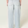 Low-Rise Ripped Light Wash Baggy Jeans