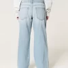 Low-Rise Ripped Light Wash Baggy Jeans
