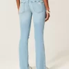 Low-Rise Ripped Light Wash Embroidered Bootcut Jeans