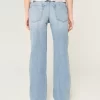 Low-Rise Ripped Light Wash Loose Jeans