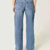 Low-Rise Ripped Medium Wash Loose Jeans