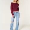 Low-Rise Ripped Medium Wash Relaxed Straight Jeans