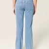 Low-Rise Ripped Medium Wash Relaxed Straight Jeans