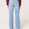 Low-Rise Ripped Medium Wash Relaxed Straight Jeans