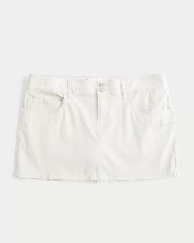 Low-Rise Shine Butterfly Twill Mini Skort