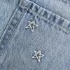 Low-Rise Star Embroidered Denim Mini Skort