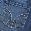 Low-Rise Studded Denim Mini Skort