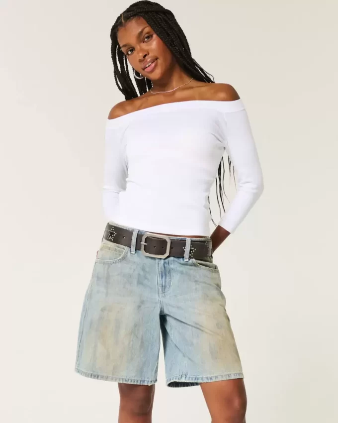 Low-Rise Tinted Mud Wash Baggy Jort