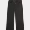 Low-Rise Washed Black Baggy Jeans