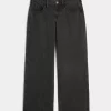 Low-Rise Washed Black Baggy Jeans
