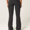 Low-Rise Washed Black Bootcut Jeans