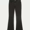 Low-Rise Washed Black Bootcut Jeans
