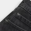 Low-Rise Washed Black Denim Mini Skort
